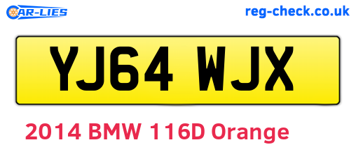 YJ64WJX are the vehicle registration plates.