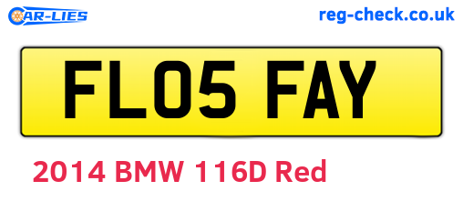 FL05FAY are the vehicle registration plates.