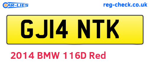 GJ14NTK are the vehicle registration plates.
