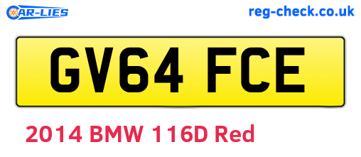 GV64FCE are the vehicle registration plates.