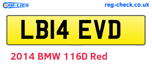 LB14EVD are the vehicle registration plates.