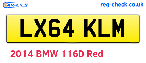 LX64KLM are the vehicle registration plates.
