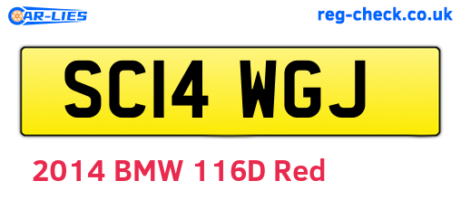 SC14WGJ are the vehicle registration plates.