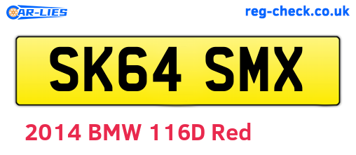 SK64SMX are the vehicle registration plates.
