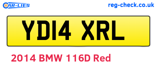 YD14XRL are the vehicle registration plates.