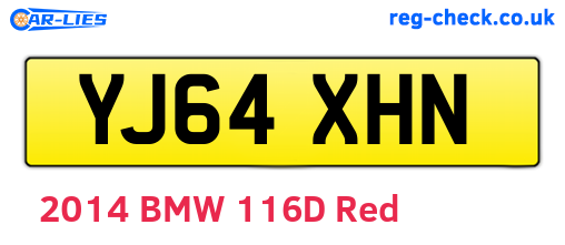YJ64XHN are the vehicle registration plates.