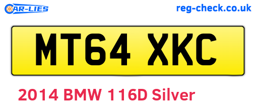 MT64XKC are the vehicle registration plates.