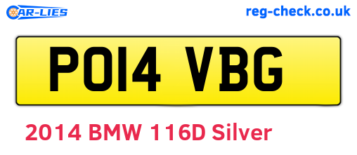 PO14VBG are the vehicle registration plates.