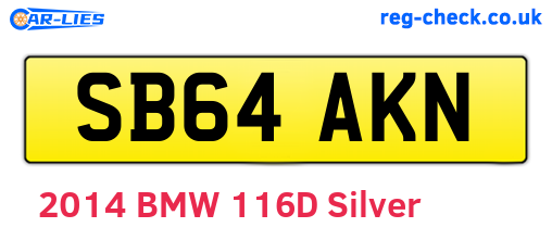 SB64AKN are the vehicle registration plates.