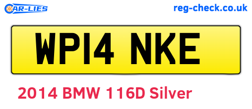 WP14NKE are the vehicle registration plates.