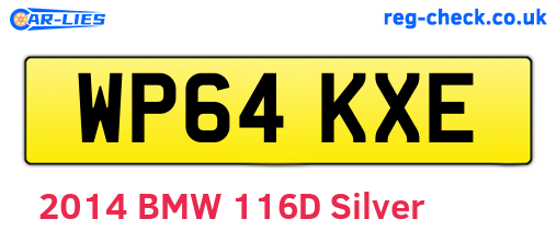 WP64KXE are the vehicle registration plates.