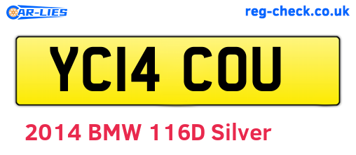 YC14COU are the vehicle registration plates.