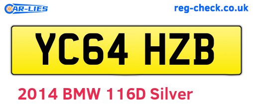 YC64HZB are the vehicle registration plates.