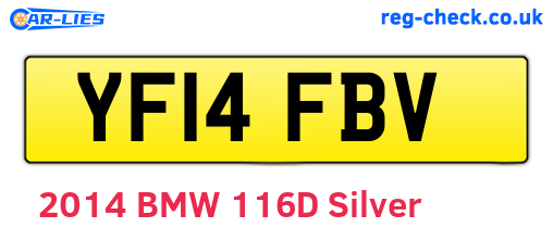 YF14FBV are the vehicle registration plates.