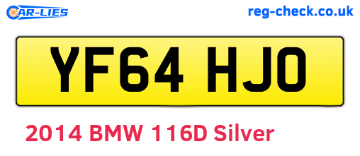 YF64HJO are the vehicle registration plates.