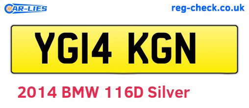 YG14KGN are the vehicle registration plates.