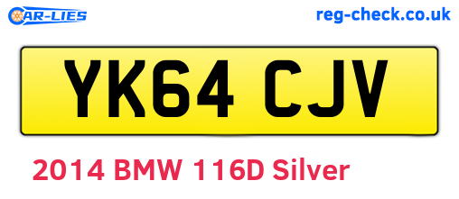 YK64CJV are the vehicle registration plates.
