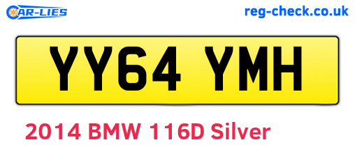 YY64YMH are the vehicle registration plates.