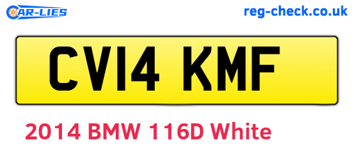 CV14KMF are the vehicle registration plates.