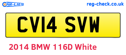 CV14SVW are the vehicle registration plates.