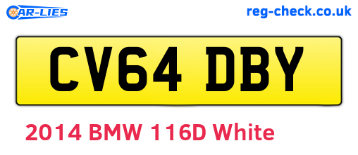 CV64DBY are the vehicle registration plates.