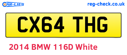 CX64THG are the vehicle registration plates.