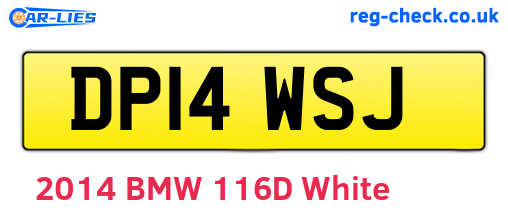 DP14WSJ are the vehicle registration plates.