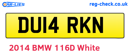 DU14RKN are the vehicle registration plates.