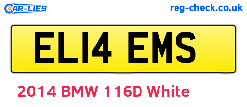 EL14EMS are the vehicle registration plates.