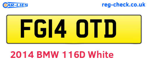 FG14OTD are the vehicle registration plates.