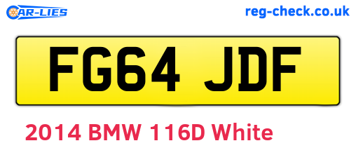 FG64JDF are the vehicle registration plates.