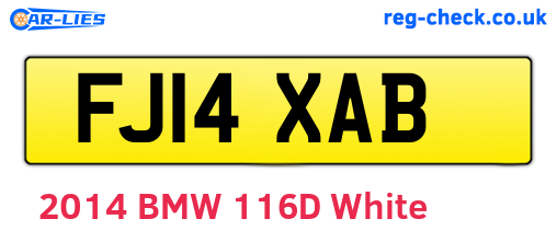 FJ14XAB are the vehicle registration plates.