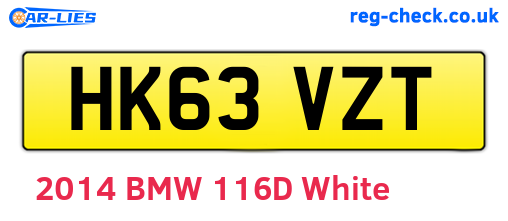 HK63VZT are the vehicle registration plates.