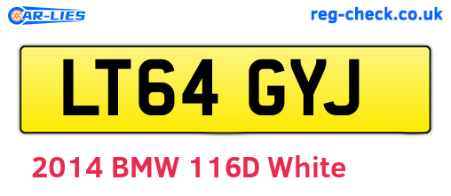 LT64GYJ are the vehicle registration plates.