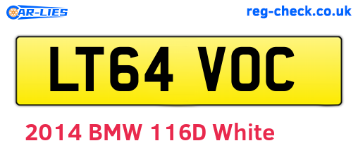 LT64VOC are the vehicle registration plates.
