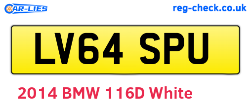 LV64SPU are the vehicle registration plates.