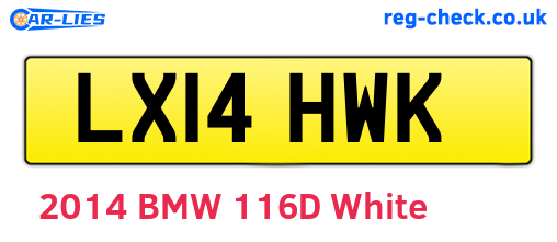 LX14HWK are the vehicle registration plates.