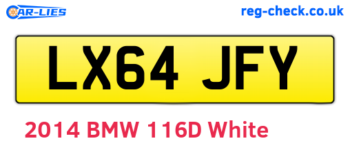 LX64JFY are the vehicle registration plates.