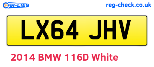 LX64JHV are the vehicle registration plates.