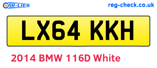 LX64KKH are the vehicle registration plates.