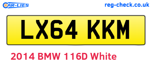LX64KKM are the vehicle registration plates.