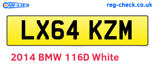 LX64KZM are the vehicle registration plates.