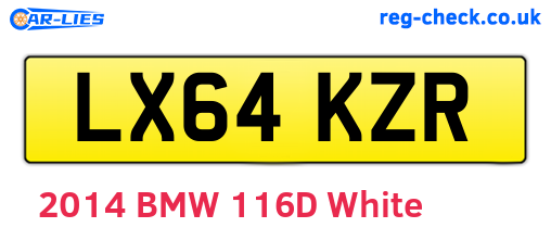LX64KZR are the vehicle registration plates.