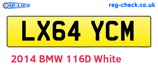 LX64YCM are the vehicle registration plates.