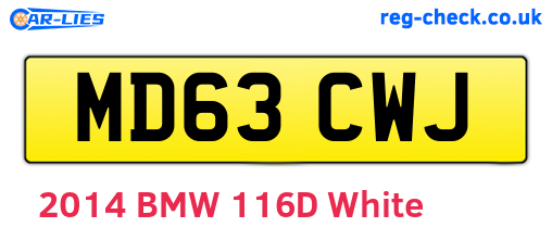 MD63CWJ are the vehicle registration plates.