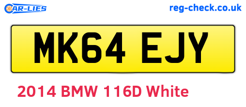 MK64EJY are the vehicle registration plates.