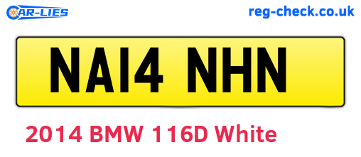 NA14NHN are the vehicle registration plates.