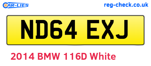 ND64EXJ are the vehicle registration plates.