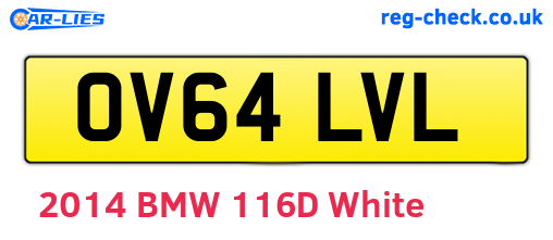 OV64LVL are the vehicle registration plates.