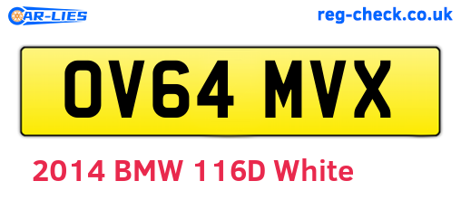 OV64MVX are the vehicle registration plates.